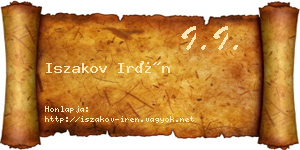 Iszakov Irén névjegykártya